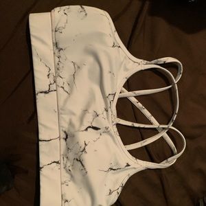 White Marble sports bra